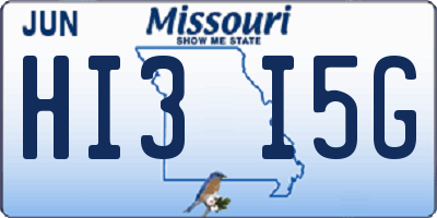 MO license plate HI3I5G