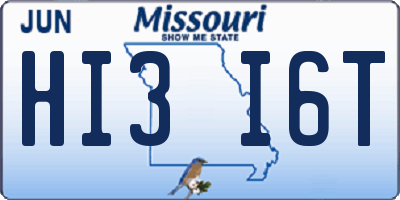 MO license plate HI3I6T