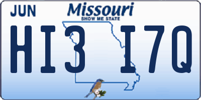 MO license plate HI3I7Q