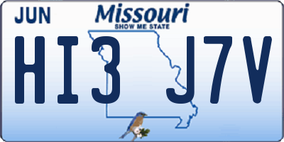 MO license plate HI3J7V