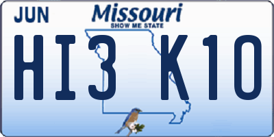 MO license plate HI3K1O
