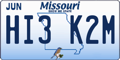 MO license plate HI3K2M