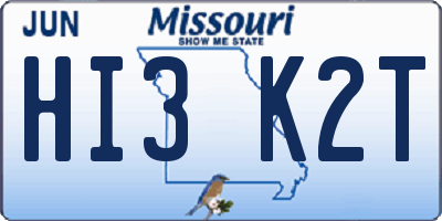 MO license plate HI3K2T