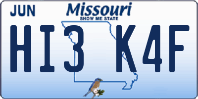 MO license plate HI3K4F