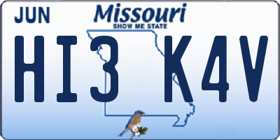 MO license plate HI3K4V