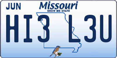 MO license plate HI3L3U