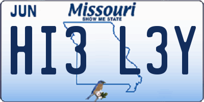 MO license plate HI3L3Y