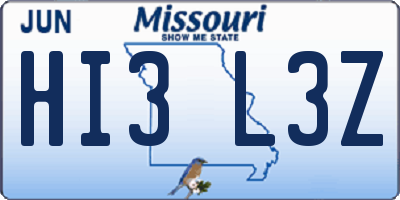 MO license plate HI3L3Z
