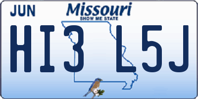 MO license plate HI3L5J