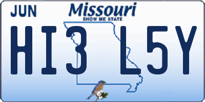 MO license plate HI3L5Y