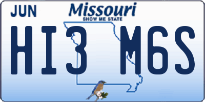 MO license plate HI3M6S