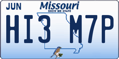 MO license plate HI3M7P