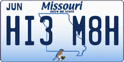 MO license plate HI3M8H