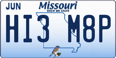 MO license plate HI3M8P