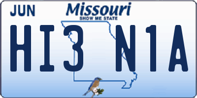 MO license plate HI3N1A