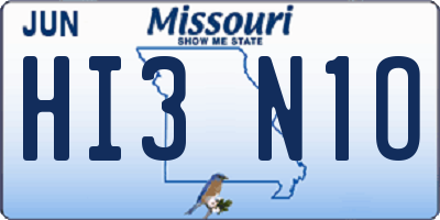 MO license plate HI3N1O