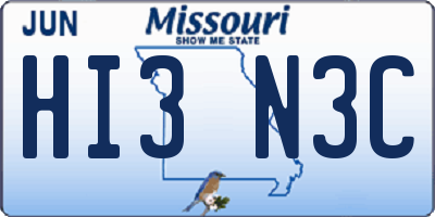 MO license plate HI3N3C