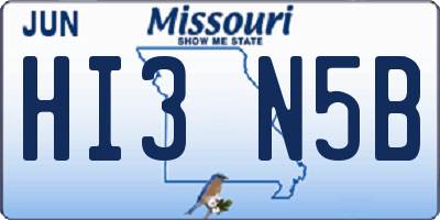 MO license plate HI3N5B