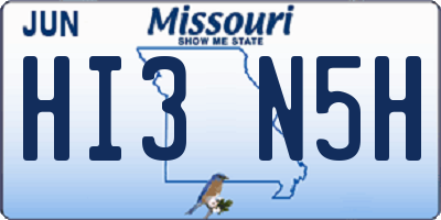 MO license plate HI3N5H