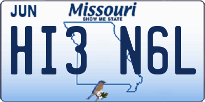 MO license plate HI3N6L