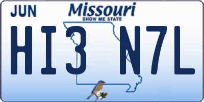 MO license plate HI3N7L