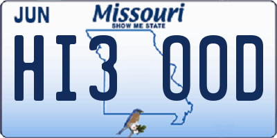 MO license plate HI3O0D