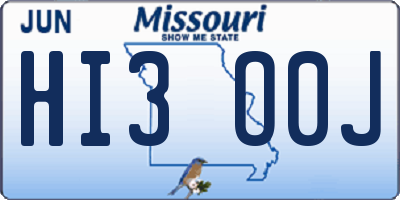MO license plate HI3O0J