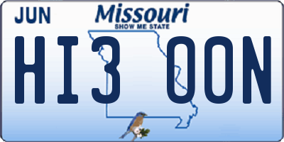 MO license plate HI3O0N