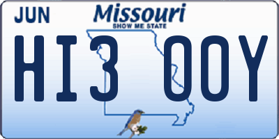 MO license plate HI3O0Y