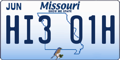 MO license plate HI3O1H
