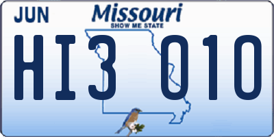 MO license plate HI3O1O