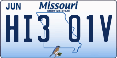 MO license plate HI3O1V