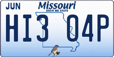 MO license plate HI3O4P