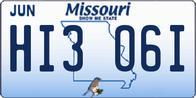 MO license plate HI3O6I