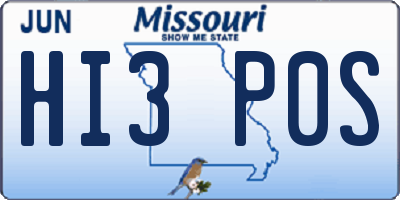 MO license plate HI3P0S