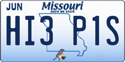 MO license plate HI3P1S