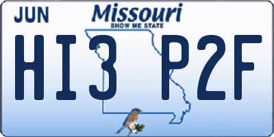 MO license plate HI3P2F