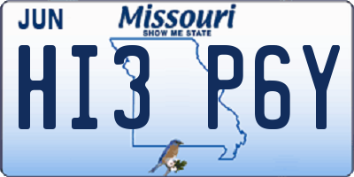 MO license plate HI3P6Y