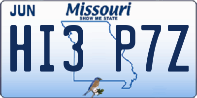 MO license plate HI3P7Z