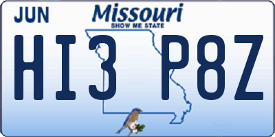 MO license plate HI3P8Z