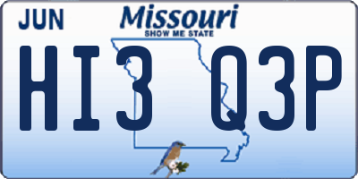 MO license plate HI3Q3P