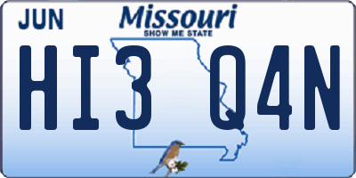 MO license plate HI3Q4N