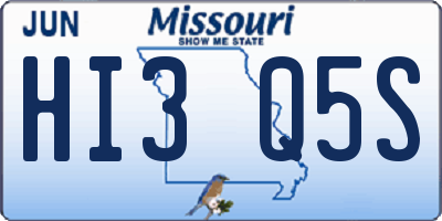 MO license plate HI3Q5S