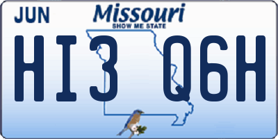 MO license plate HI3Q6H