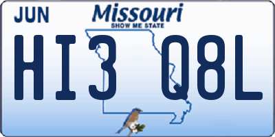 MO license plate HI3Q8L