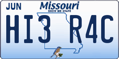MO license plate HI3R4C