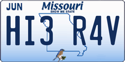 MO license plate HI3R4V