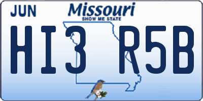 MO license plate HI3R5B
