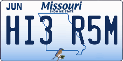 MO license plate HI3R5M
