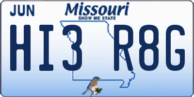 MO license plate HI3R8G